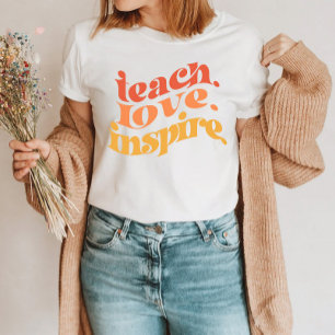 Lehrerschule Retro farbenfrohe Spaß T-Shirt