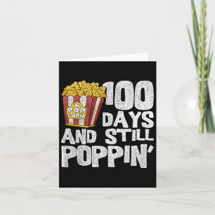 Lehrerschule Schüler Popcorn 100 Tage der Schule Karte
