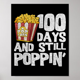 Lehrerschule Schüler Popcorn 100 Tage der Schule Poster