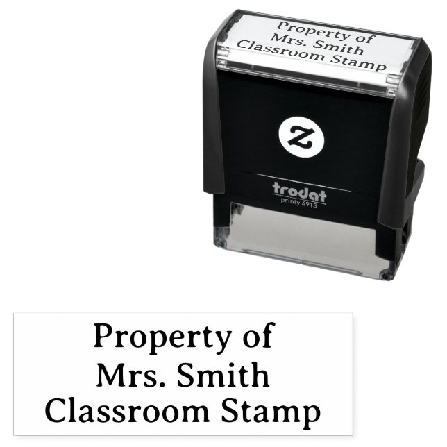 Lehrerstempel mit Selbstfärbung Permastempel (Beispiel)