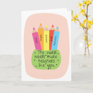 Lehrertag Wertschätzung   Danke Karte