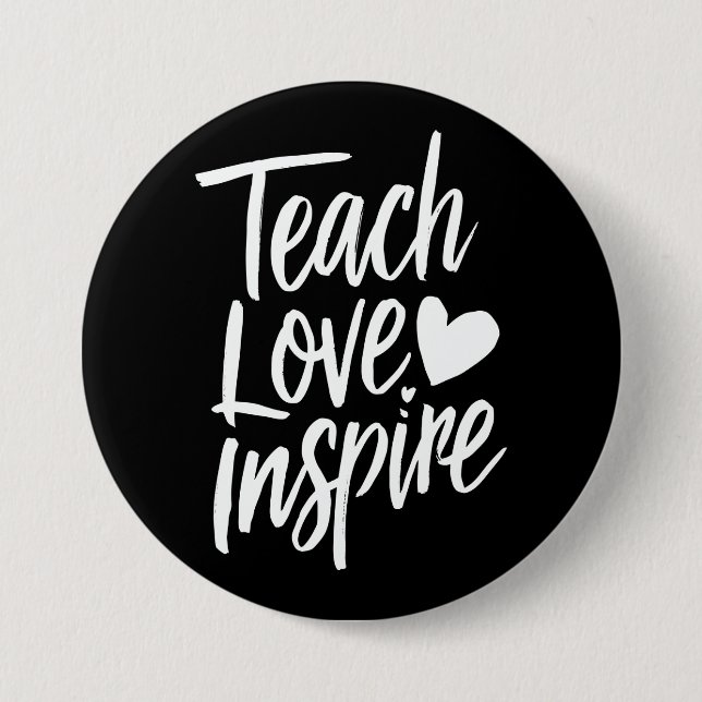 Lehrertagslehre Liebe Inspiriere Lehrerleben Button (Vorderseite)
