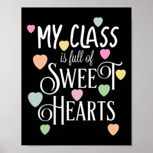 Lehrervalentinstag Cl voller Herzchen Poster