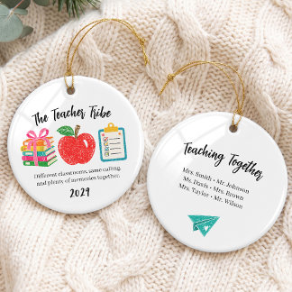 Lehrervereinigungs-Weihnachtsbaumschmuck Keramik Ornament
