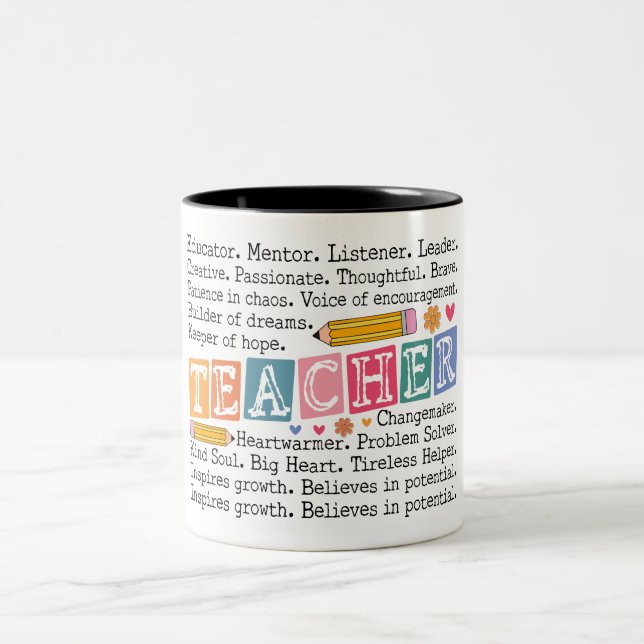 Lehrerworte Zweifarbige Tasse (Mittel)