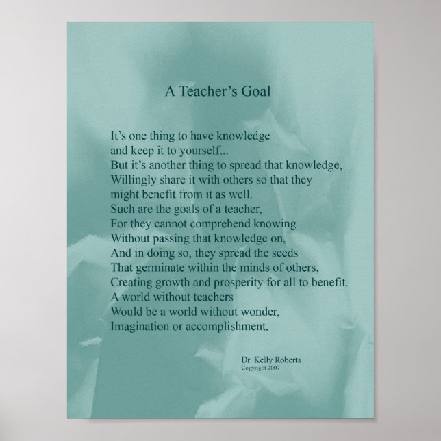 Lehrerziel Poster (Vorne)