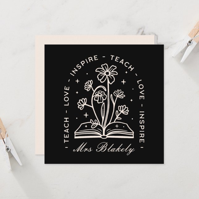 Lehrerziffern in der Liebe inspiriert personalisie (Vorderseite/Rückseite Beispiel)