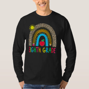 Lehrkraft der achten Klasse Leopard Regenbogen 8.  T-Shirt