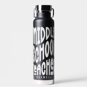 Lehrkraft Mittelstufe Schwarzschrift Trinkflasche