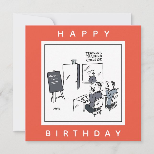 Lehrkräfte Ausbildung Uni Cartoon Karte (Vorderseite)