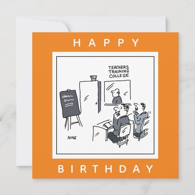Lehrkräfte Ausbildung Uni Cartoon Karte (Vorderseite)