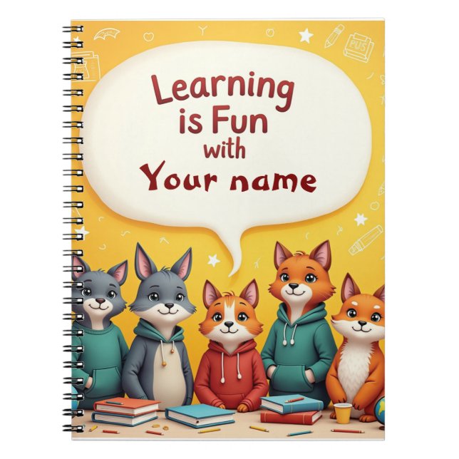 Lehrkräfte im süße Tier - Editable Learning Notizblock (Vorderseite)