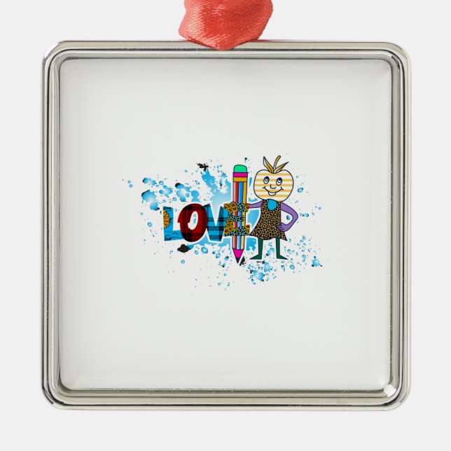 Lehrkräfte Liebe Lehren Ornament Aus Metall (Vorne)