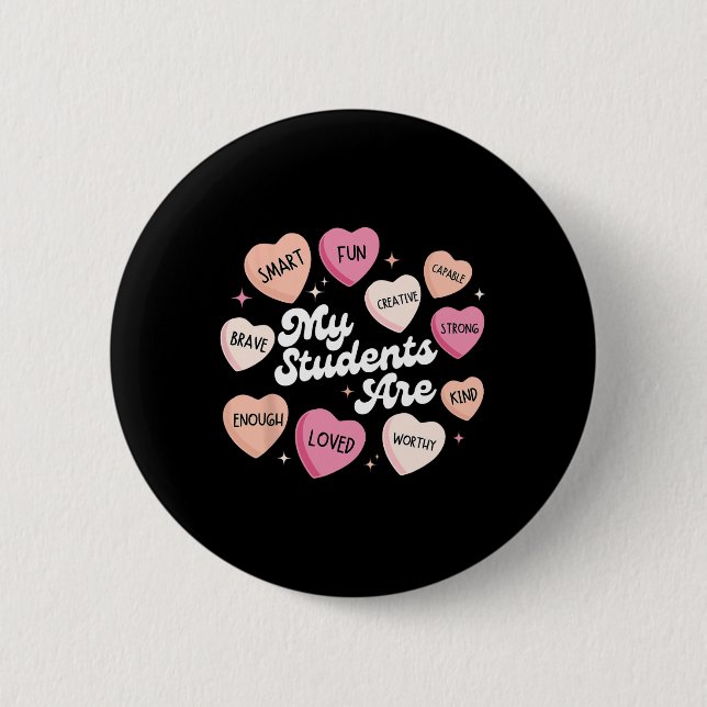 Lehrkräfte Positive Affirmationen Valentinstag Süß Button (Vorderseite)