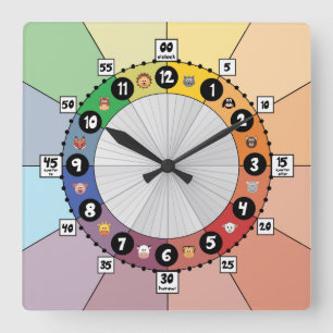 Lehrplan für Kinder (Platz) Quadratische Wanduhr