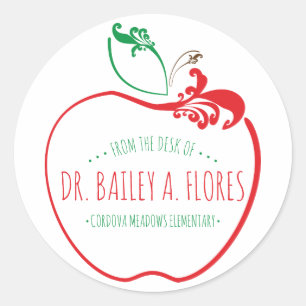 Lehrtisch blühe Apfel Runder Aufkleber