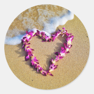 Lei Heart Runder Aufkleber