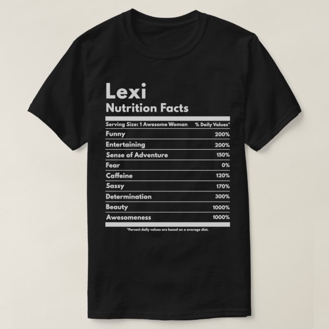 Lei Nutrition Facts Gift Funny Personalisiert Name T-Shirt (Design vorne)
