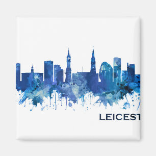 Leicester England Skyline Magnet