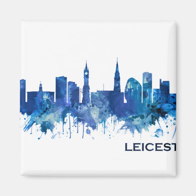 Leicester England Skyline Magnet (Vorne)