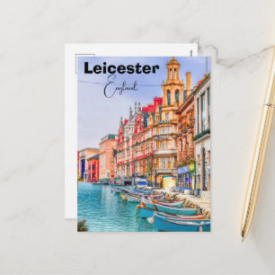 Leicester England Wandkunst - England, Leicester P Feiertagspostkarte