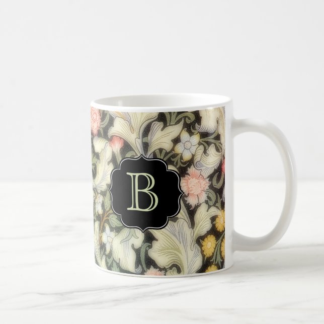 Leicester Floral Muster mit Monogramm Tasse (Rechts)