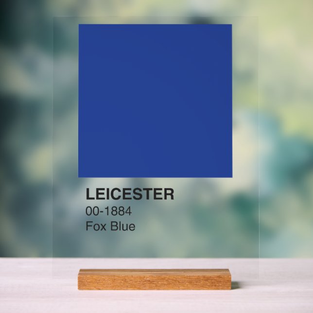 Leicester Fox Blue - klarer Hintergrund Acrylschild (Neutral)