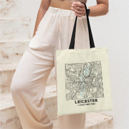 Leicester, Leicestershire City Map Tote Bag Tragetasche