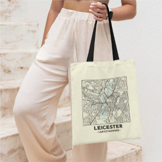 Leicester, Leicestershire Stadtplan-Tasche Tragetasche