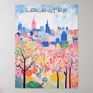 Leicester Reise Stadt Wandkunst Gemälde Ästhetik Poster