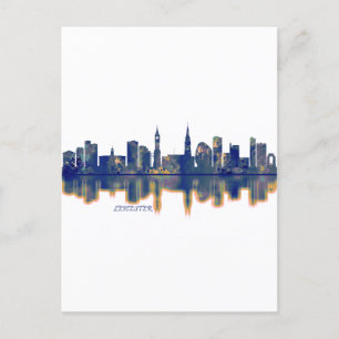 Leicester Skyline Feiertagspostkarte