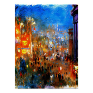 Leicester Square at Night, London Poster