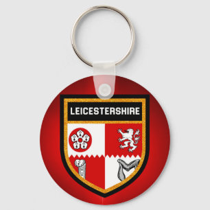 Leicestershire-Flagge Schlüsselanhänger