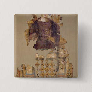 Leichentuch, das eine Frau hält ein ankh darstellt Button