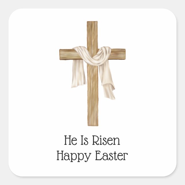 Leichenverkleidung des Turiner Osterkreuzkreuzes R Quadratischer Aufkleber (Vorderseite)