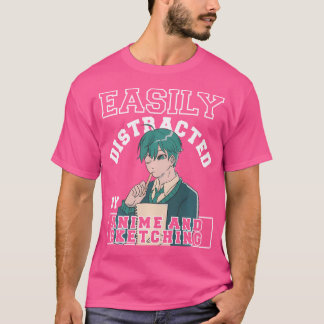 Leicht abgelenkt durch Anime und Skizzen für eine T-Shirt