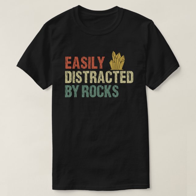 Leicht abgelenkt durch Felsen Geologie T-Shirt (Design vorne)