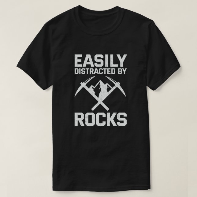 Leicht abgelenkt durch Felsen Geologie T-Shirt (Design vorne)