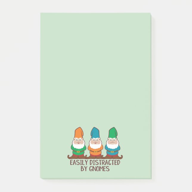 Leicht abgelenkt durch Gnomes Post-it Klebezettel (Vorderseite)