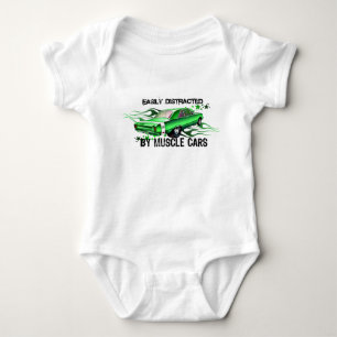 LEICHT ABGELENKT Durch Muscle Cars Baby Strampler