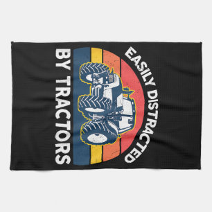 Leicht abgelenkt durch Traktoren-Shirt-Bauer F Geschirrtuch