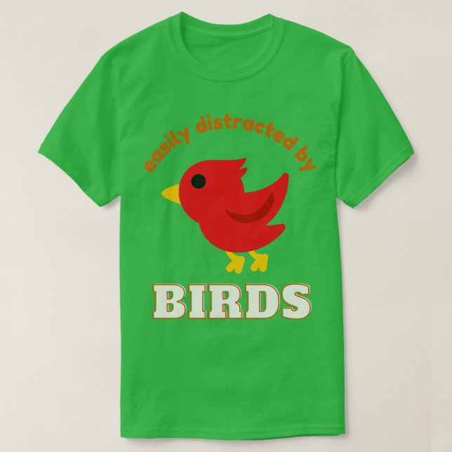Leicht abgelenkt durch Vögel Bider Bird Lover T-Shirt (Design vorne)