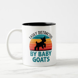 Leicht abgelenkt von Baby Goats Goat Bauer Zweifarbige Tasse