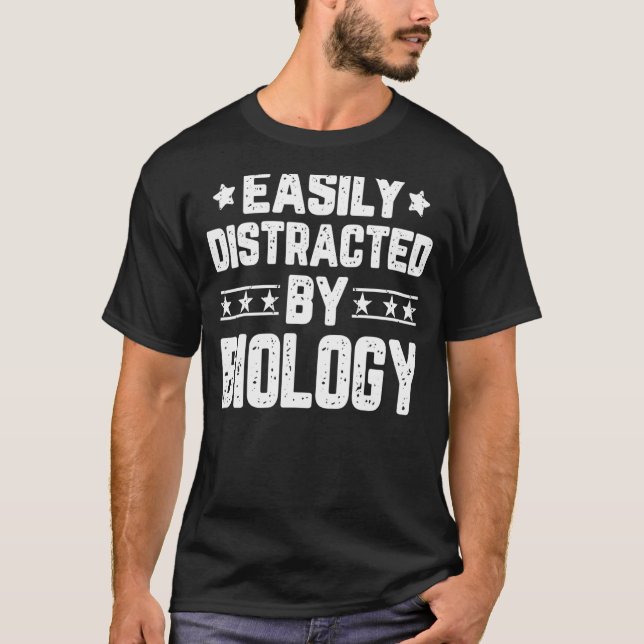 Leicht abgelenkt von Biologen Biologie T-Shirt (Vorderseite)