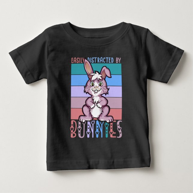 Leicht abgelenkt von Bunnies Niedlicher Lover Baby T-shirt (Vorderseite)