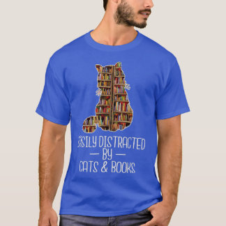 Leicht abgelenkt von Cats Books Lover Book Nerd L T-Shirt