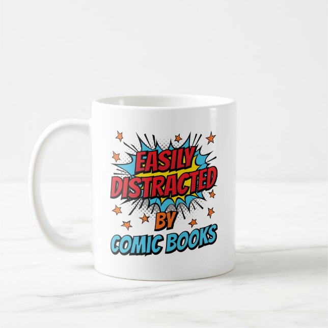 Leicht abgelenkt von Comic Books Comic Lover Kaffeetasse (Links)