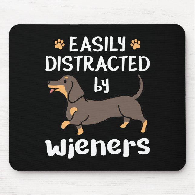 Leicht abgelenkt von Dackeln Funny Dackel Hund Mousepad (Vorne)