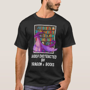 Leicht abgelenkt von Drachen und Buchbüchern Nerd T-Shirt