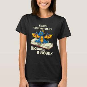 Leicht abgelenkt von Drachen und Bücher Niedlichen T-Shirt